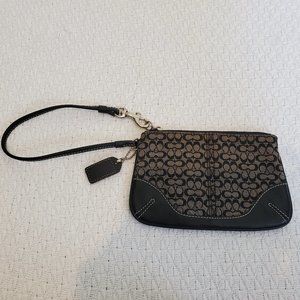 Black Signature Coach Wristlet